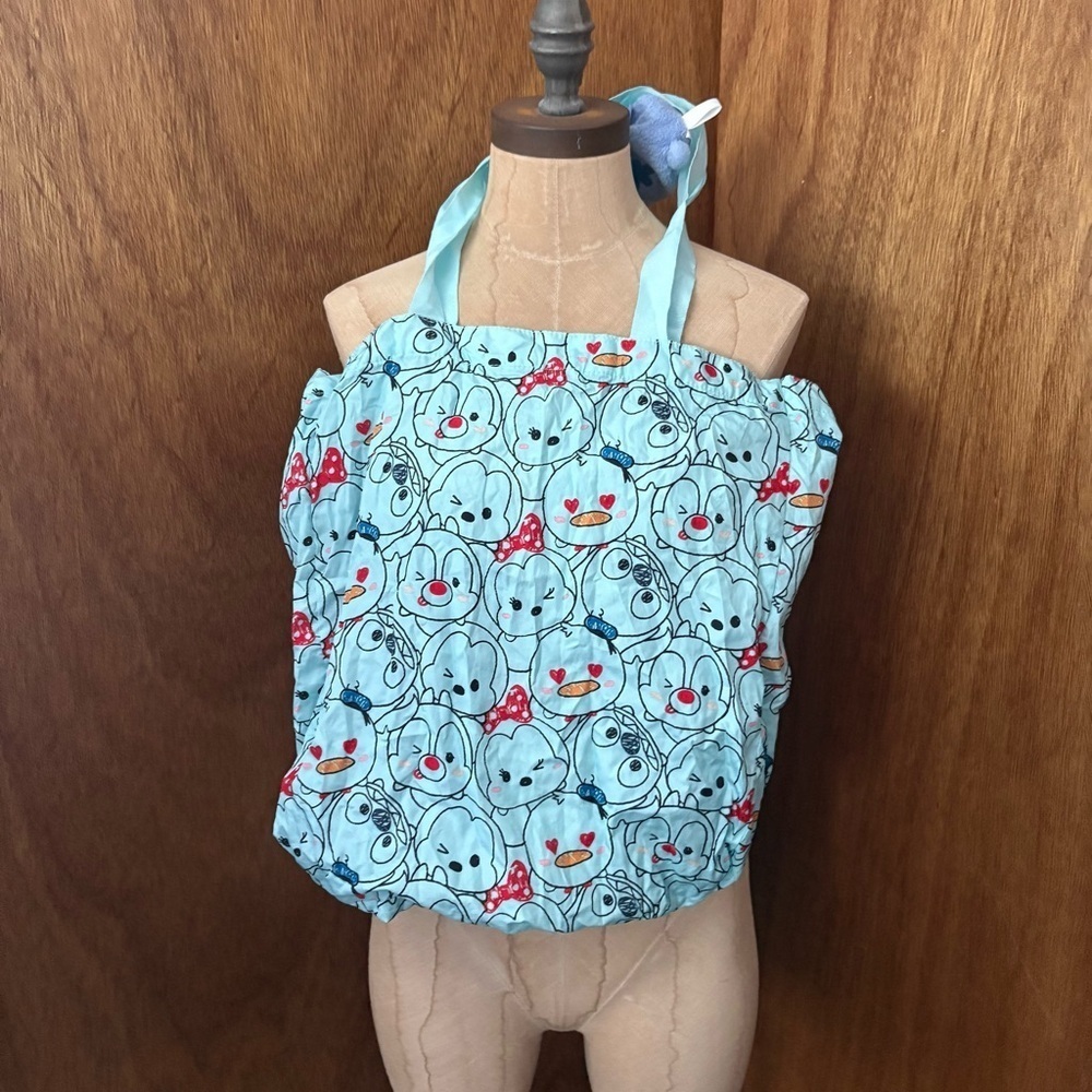 STITCH TSUM TSUM Foldable Reuseable Tote Bag Light Blue Disney